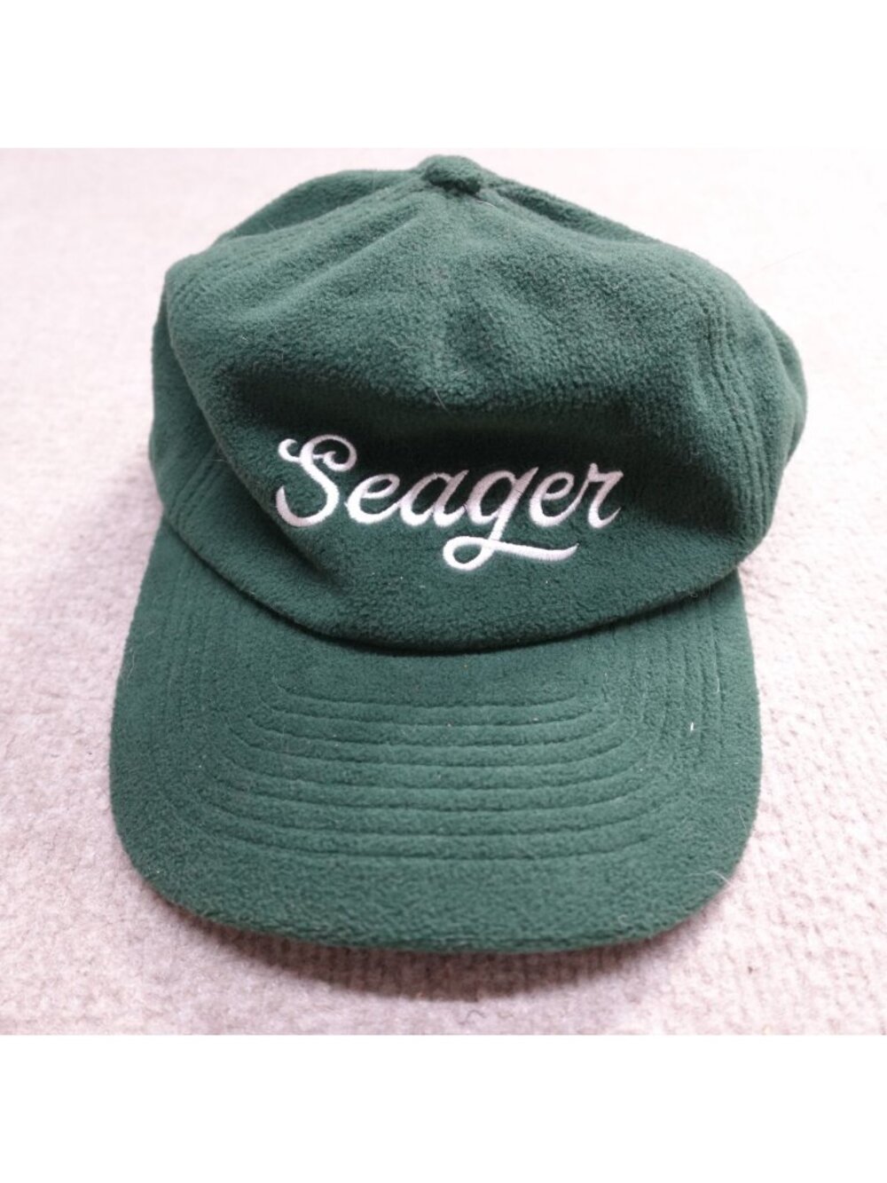 Seager Hat Green Embroidered Dadhat Snapback Fleece